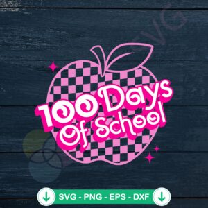 mockup-1-1740120991-493459082.jpg 100 Days of School Pink Apple SVG file - cricut svg cut file