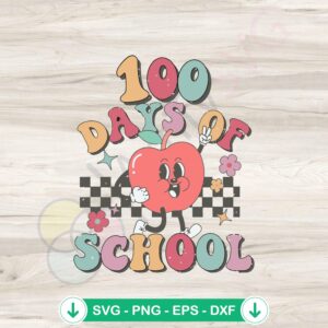 mockup-1-1740121188-809442898.jpg Happy 100 Days of School Apple SVG file for cutting machines