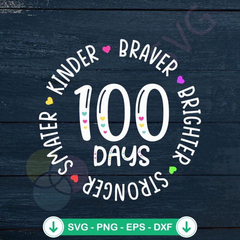 100 Days Teacher Smarter Kinder Braver SVG Clipart - Education Clipart Bundle 2 100 Days Teacher Smarter Kinder Braver SVG file for cutting machines