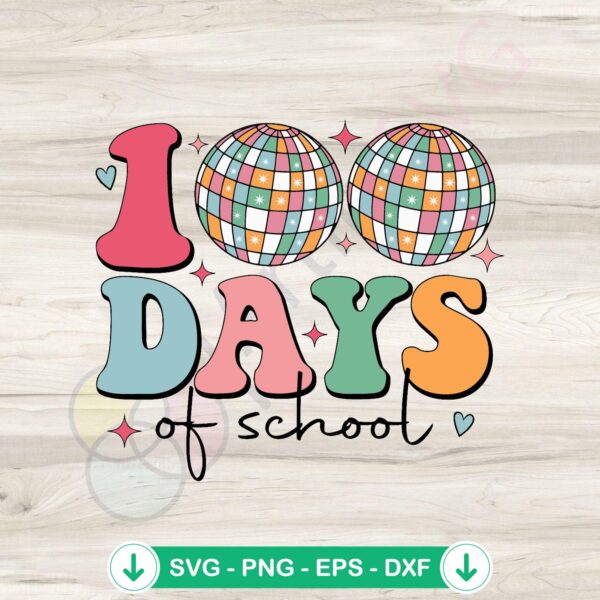 Disco Ball 100 Days of School SVG file for cricut cutting machine
