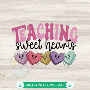 Cute Teaching Hearts SVG file for Cricut and cutting machine