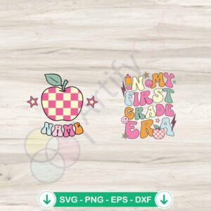 Custom first grade SVG file for first day of school cutting file