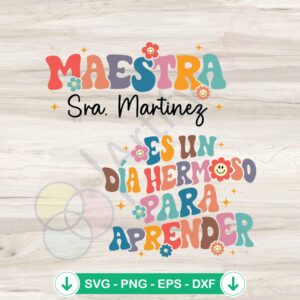 Personalized Maestra SVG file for Cricut cutting machine