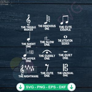 Musical notes svg file for Cricut cutting machine