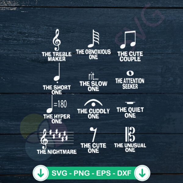 Musical notes svg file for Cricut cutting machine