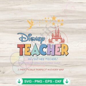 Retro Disney Teacher Castle SVG file for Cricut cutting machine