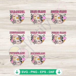 Retro Groovy Back To School SVG file for Cricut cutting file