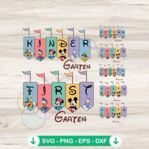 Disney Mickey and Friends Back to School SVG file cutting file