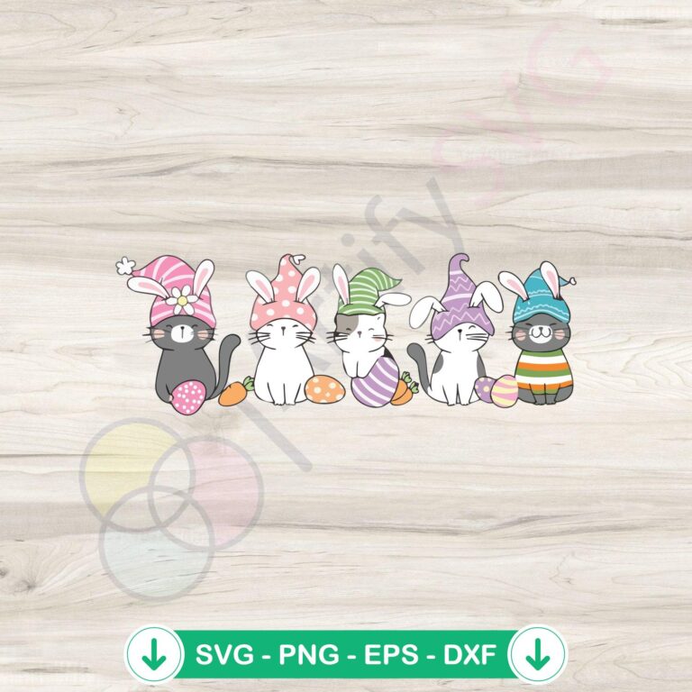 Cute Cats & Funny Bunny Ears SVG Cutting Files for Easter Day 2 Cute Cats & Funny Bunny Ears svg file for Easter, cricut svg cutting file