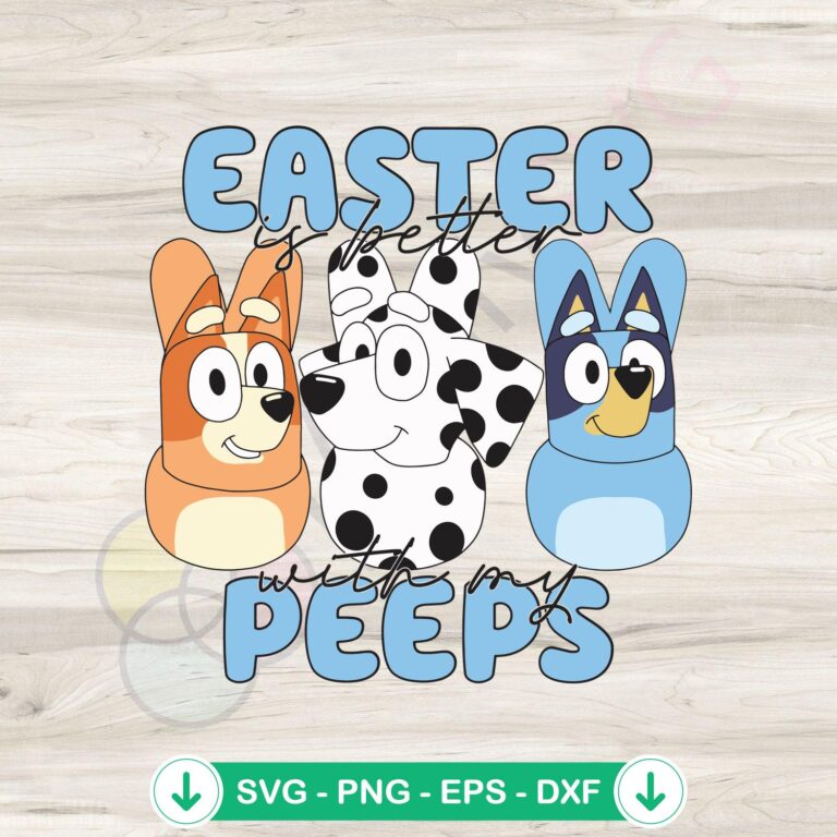 Easter Peeps Bluey And Bingo SVG Cutting Files - Friends Design 2 Easter Peeps Bluey and Bingo SVG file for cutting machines